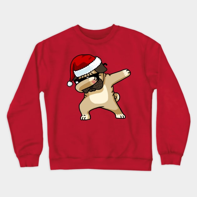 Dabbing Pug Shirt Cute Pug Dab Shirt Christmas Pugly Sweater Crewneck Sweatshirt by vo_maria